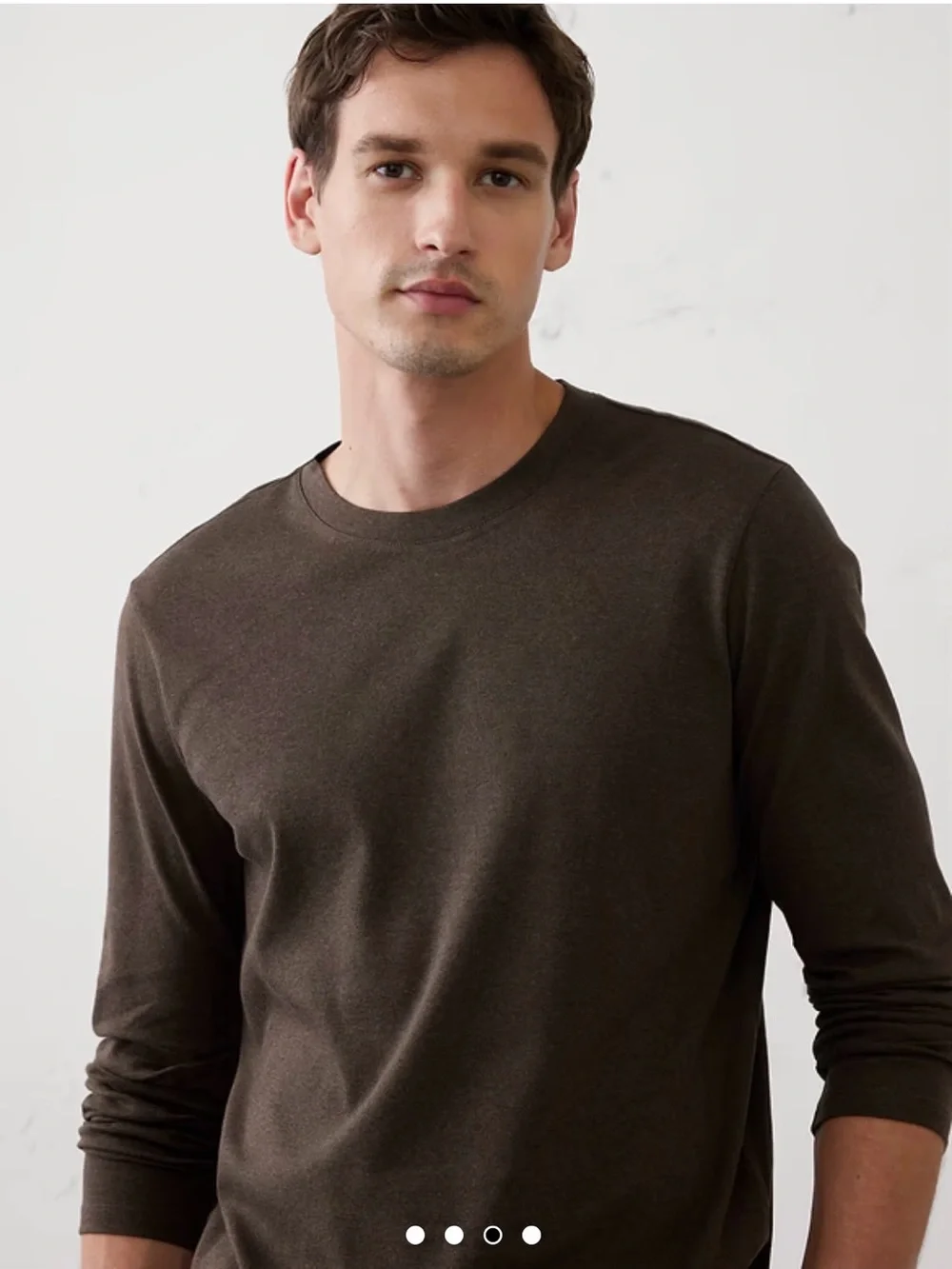 Banana Republic Grey Heather Luxe Crewneck Long Sleeve Tee NWT